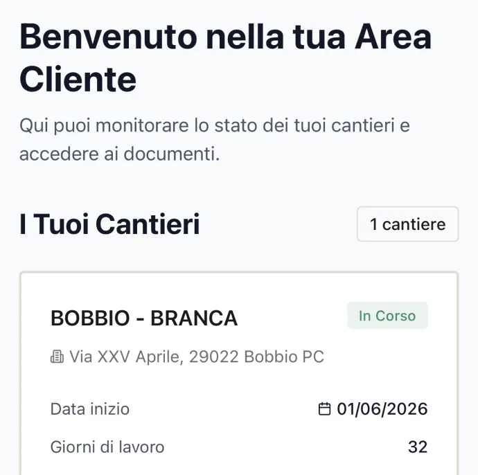 Area riservata del cliente in Plintho